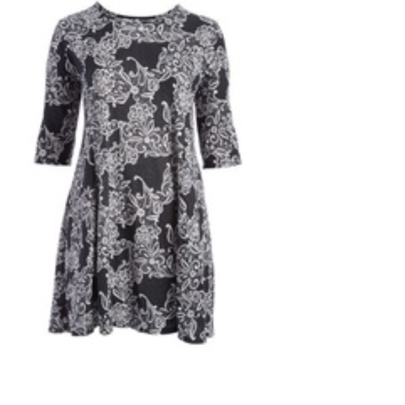 NIB Diva D Gray Floral Textured Dress/Tunic 2XL - Picture 1 of 4